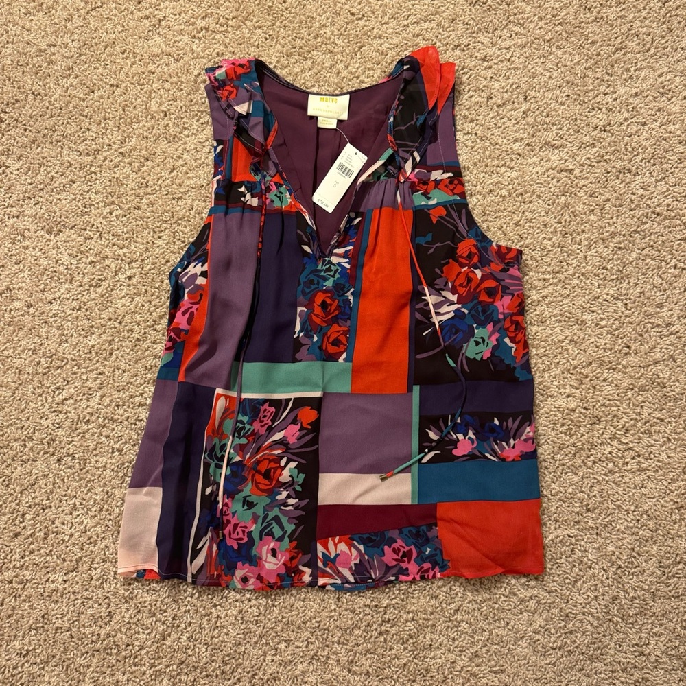 NWT anthropologie maeve multicolor printed tank